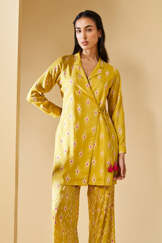 Ikat Inspired Yellow Co-ords Set, Mustard, image 3