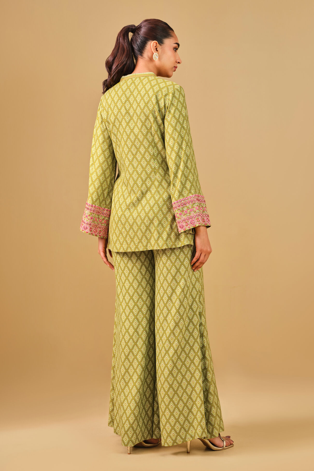 Embroidered Jacket Style Lime Co-ord, Lime, image 8